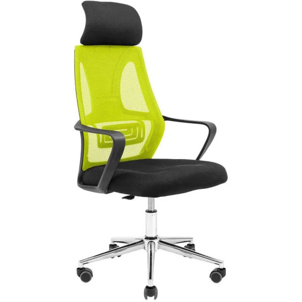 Фото - Кресло офисное Richman Профи Хром Пиастра Сетка черная+зеленая