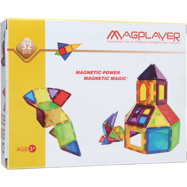 Фото - Магнитный конструктор MagPlayer Плитки 32 эл. (MPL-32)