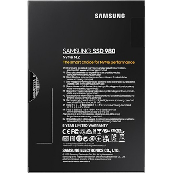 Фото - SSD-накопитель внутренний Samsung 980 1TB M.2 PCIe 3.0 x4 V-NAND 3bit MLC (MZ-V8V1T0BW)