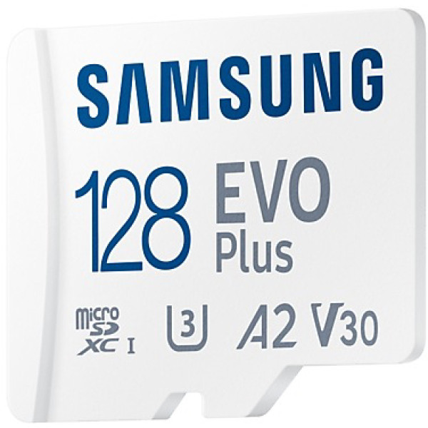 Фото - Карта памяти Samsung 128 GB microSDXC Class 10 UHS-I U3 V30 A2 EVO Plus + SD Adapter (MB-MC128SA/EU)