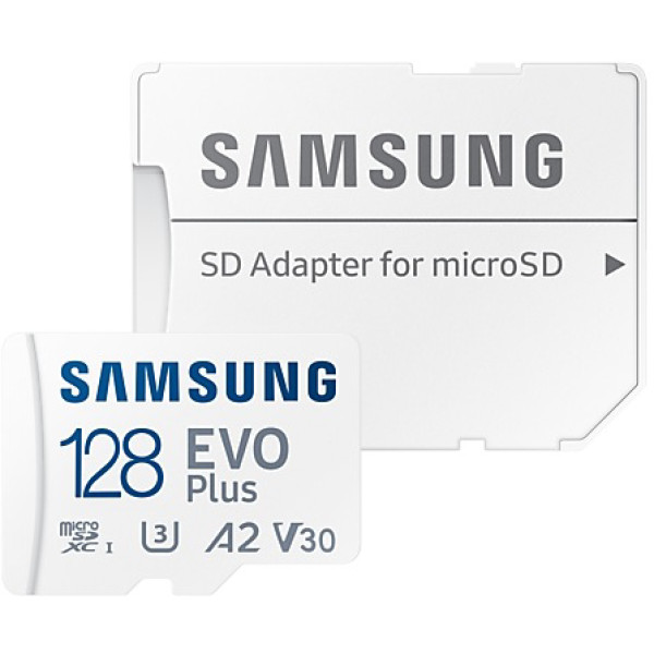 Фото - Карта памяти Samsung 128 GB microSDXC Class 10 UHS-I U3 V30 A2 EVO Plus + SD Adapter (MB-MC128SA/EU)
