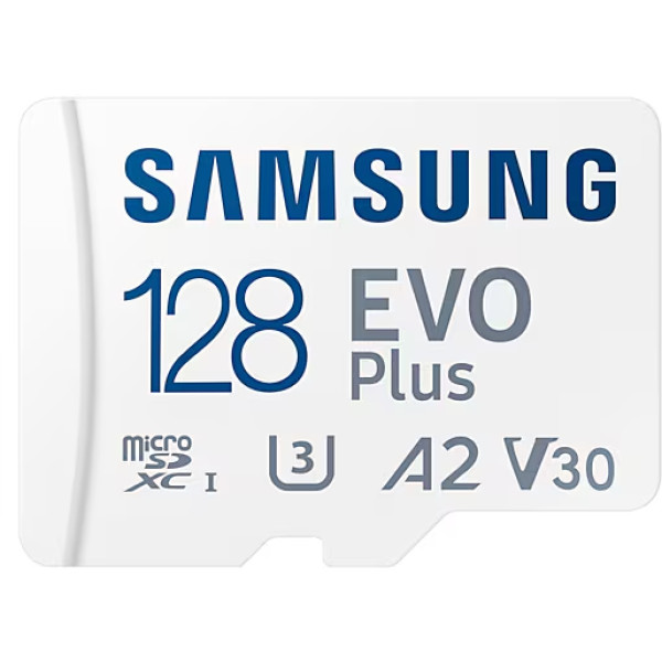 Фото - Карта памяти Samsung 128 GB microSDXC Class 10 UHS-I U3 V30 A2 EVO Plus + SD Adapter (MB-MC128SA/EU)