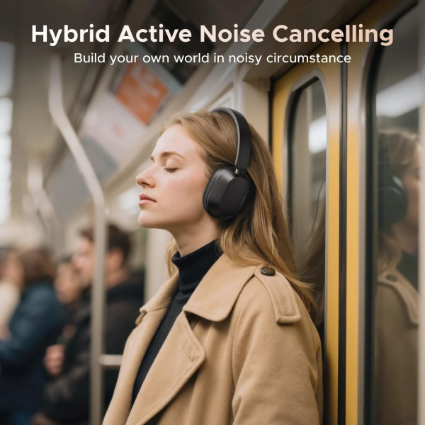 Фото - Наушники полноразмерные беспроводные UGREEN HP203 HiTune Max 5C Hybrid Active Noise-Cancelling Headphones White (35758)