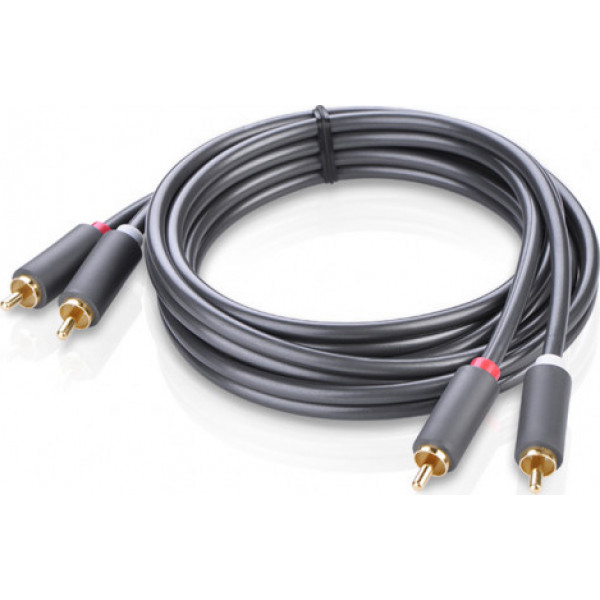 Фото - Кабель 3.5 мм - RCA UGREEN AV104 2RCA to 2RCA Audio Cable, 2 m Black (10518)