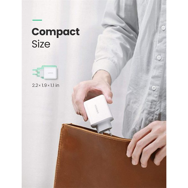 Фото - Сетевое зарядное устройство UGREEN CD170 36W USB + Type-C Charger White (60468)
