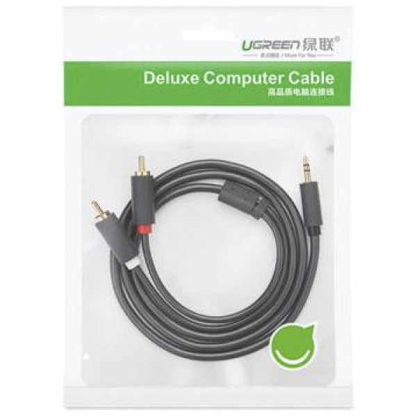 Фото - Кабель 3.5 мм - RCA UGREEN AV102 AUX 3.5мм TRS-RCAx2 M/M 1.5 m Black (10511)