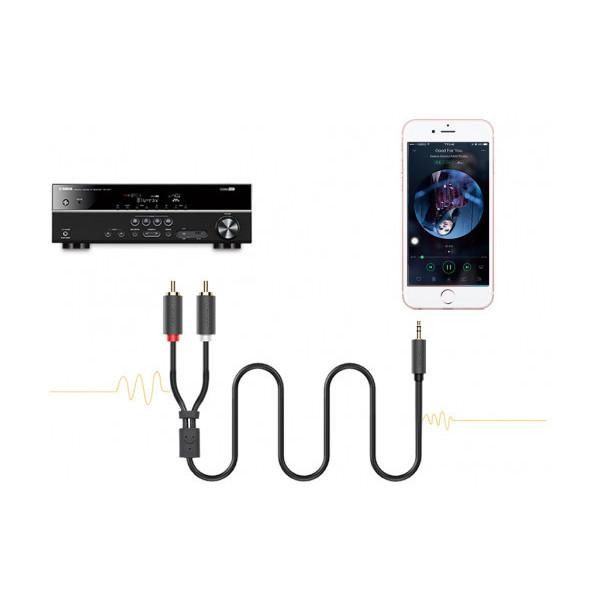 Фото - Кабель 3.5 мм - RCA UGREEN AV102 AUX 3.5мм TRS-RCAx2 M/M 1.5 m Black (10511)