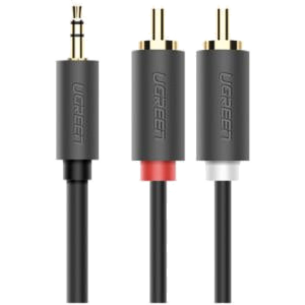 Фото - Кабель 3.5 мм - RCA UGREEN AV102 AUX 3.5мм TRS-RCAx2 M/M 1.5 m Black (10511)