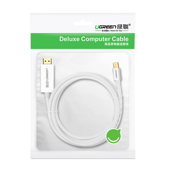 Фото - Кабель синхронизации данных UGREEN MM121 USB Type C to HDMI Cable Male to Male ABS Case 1.5m White (30841)