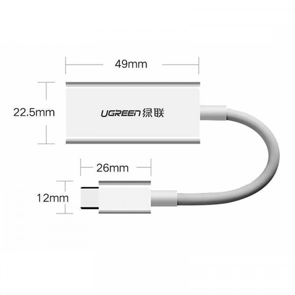 Фото - Кабель UGREEN MM130 USB-C to DisplayPort White (40372)