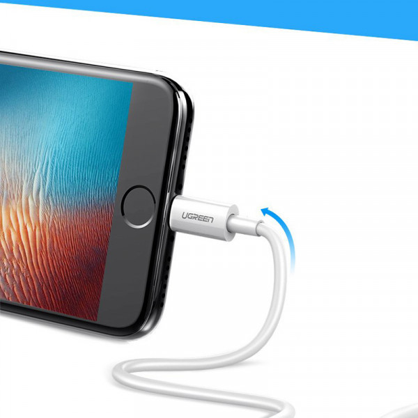 Фото - Кабель синхронизации данных UGREEN US155 USB - Lightning Cable 2m White (UGR-20730)