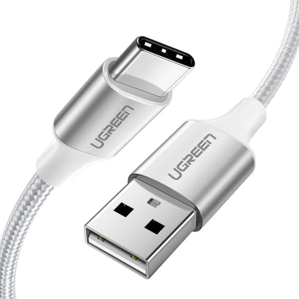 Фото - Кабель синхронизации данных UGREEN US288 USB -Type-C Cable Aluminum Braid 1 m White (60131)