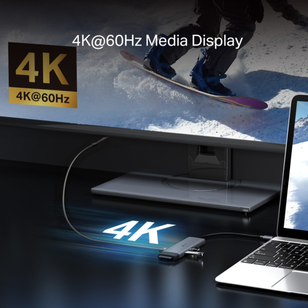 Фото - Хаб USB TP-Link USB-C 3xUSB3.0/1xHDMI/1xSD/1xmicroSD/1xPD (UH7021C)