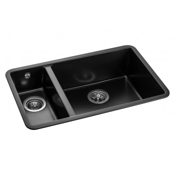 Фото - Мойка кухонная GRANADO Under top DOUBLE black shine