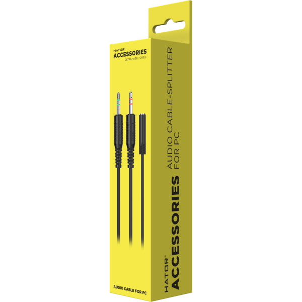 Фото - Переходник аудио Hator ESH series 0.2м x2x3.5мм female to 3.5mm male  (ACC412) Black