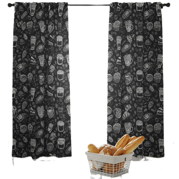Фото - Комплект штор Прованс Breakfast black 2 ед. 136х180 см (039485)