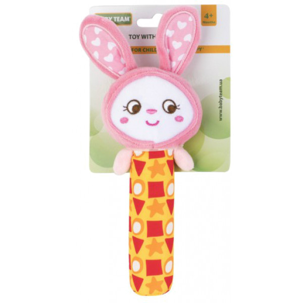 Фото - Погремушка Baby Team Игрушка с пищалкой Зайчик (8500_Зайчик)