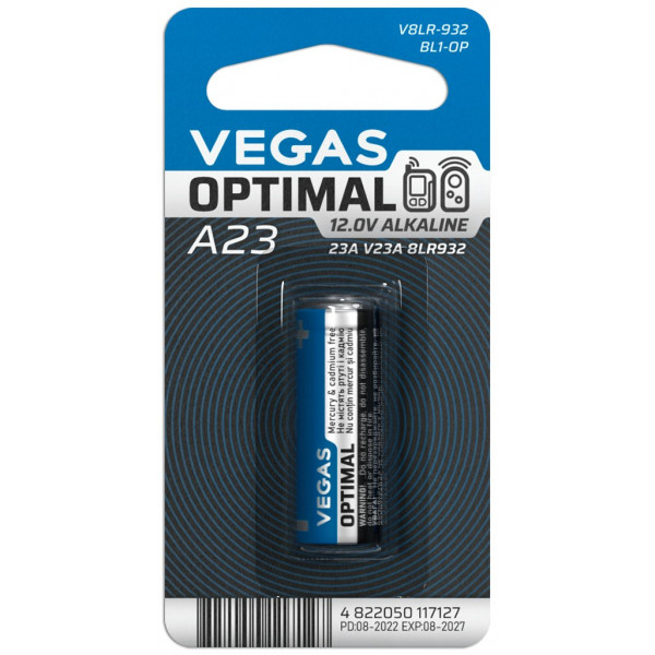 Фото - Элемент питания тип A23 Vegas V8LR-932BL1-OP