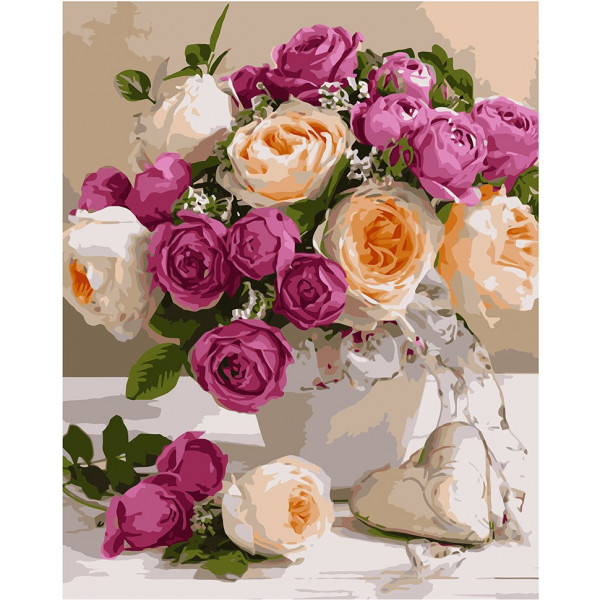 Фото - Картина по номерам Strateg "Букет разных роз" 40х50 см (VA-1205) Фото - Картина по номерам Strateg "Букет разных роз" 40х50 см (VA-1205)