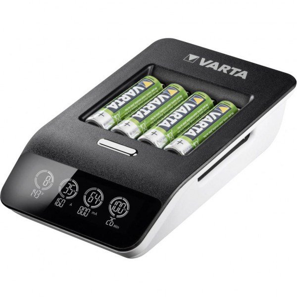 Фото - З/устройство для аккумуляторов AA/AAA Varta LCD Ultra Fast Plus Charger + 4xAA 2100 mAh (57685101441)