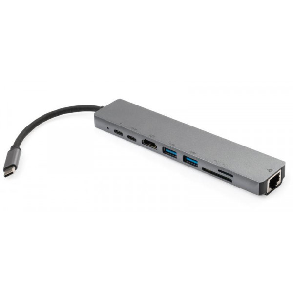 Фото - Хаб USB Vinga Type-C to 4K HDMI+2xUSB3.0+GigabitLAN+SD+2*PD Aluminium (VCPATC2U3CRLNHIPDGR) Фото - Хаб USB Vinga Type-C to 4K HDMI+2xUSB3.0+GigabitLAN+SD+2*PD Aluminium (VCPATC2U3CRLNHIPDGR)