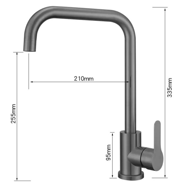 Фото - Смеситель кухонный Ventolux KF03 PVD BK
