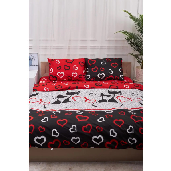 Фото - Пододеяльник двуспальный евро Moon&Star Бязь Gold Люкс Love Cats King Size 220x240 см (MS-870000579)