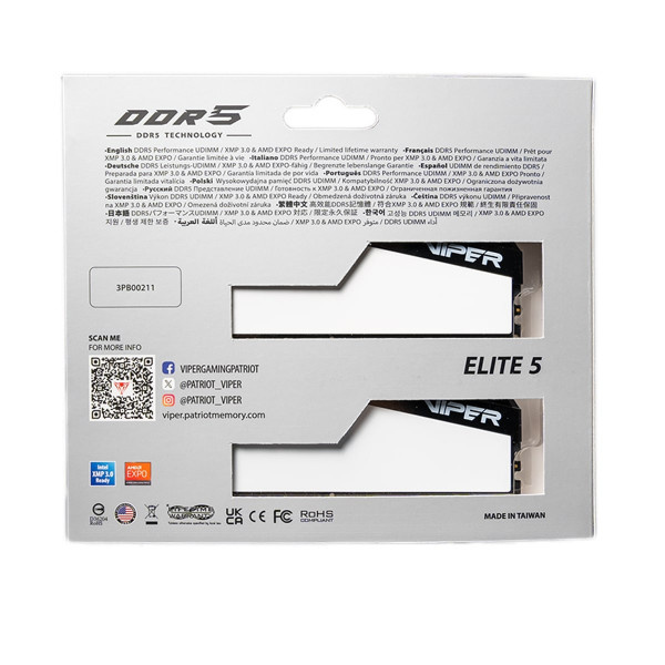 Фото - Память DDR Patriot DDR5 2x16GB/6400 Viper Elite 5 (VEB532G6432KW)