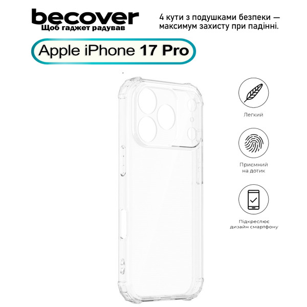 Фото - Чехол для смартфона BeCover Anti-Shock for Apple iPhone 17 Pro Clear (713797)