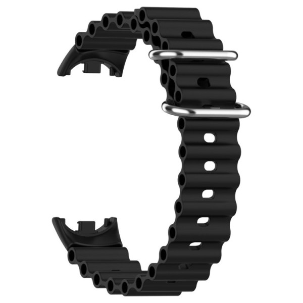 Фото - Ремешок для фитнес-браслета BeCover Wave Style for Xiaomi Mi Smart Band 8 / 9 / 10 Black (714348)