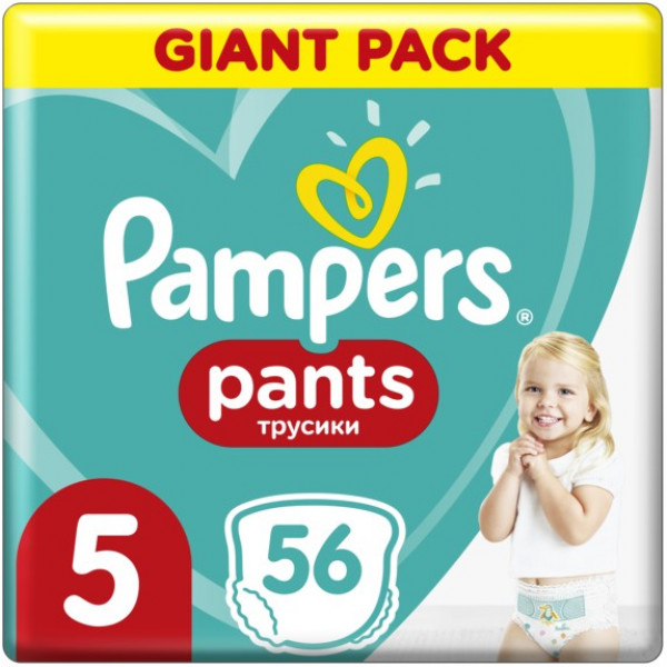 Фото - Одноразовые подгузники-трусики Pampers Pants Размер 5 (12-17 кг), 56 шт. (8001090994615)