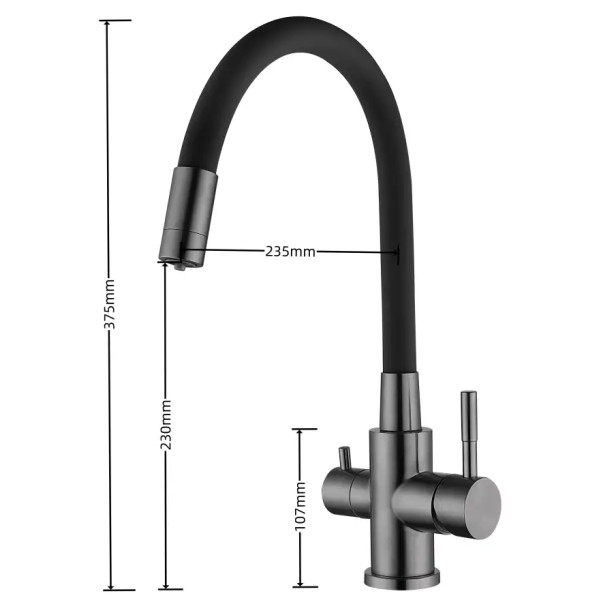 Фото - Смеситель кухонный Ventolux KFFPW 14 PVD BK/BK