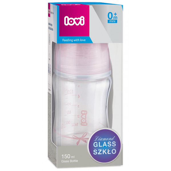 Фото - Бутылочка для кормления Lovi DIAMOND GLASS Baby Shower girl, 150 мл. (74/104girl)