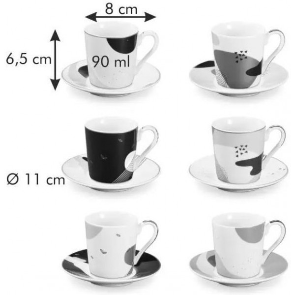 Фото - Набор чашек tescoma 387716 myCOFFEE с блюдцем 6 шт. Moon