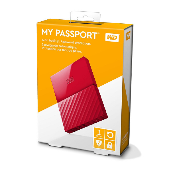 Фото - Жесткий диск внешний Western Digital My Passport 1 TB Red (WDBYNN0010BRD)