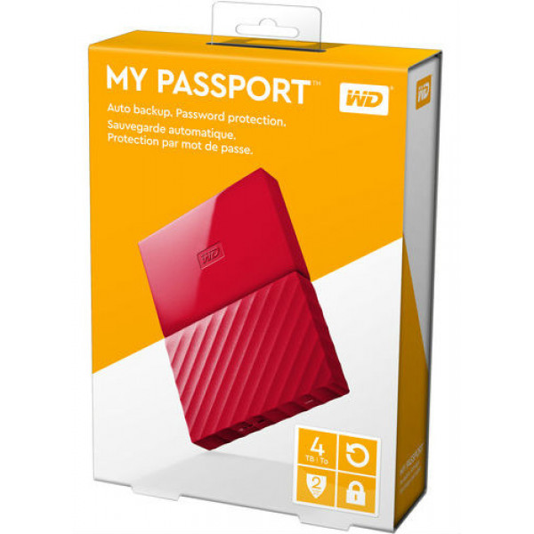 Фото - Жесткий диск внешний Western Digital My Passport 4 TB Red (WDBYFT0040BRD)