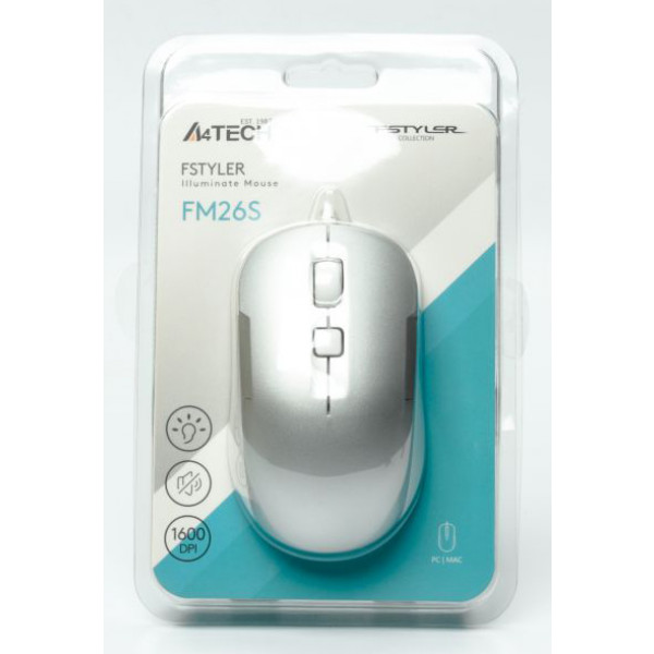 Фото - Мышь проводная A4tech Fstyler FM26S Icy White
