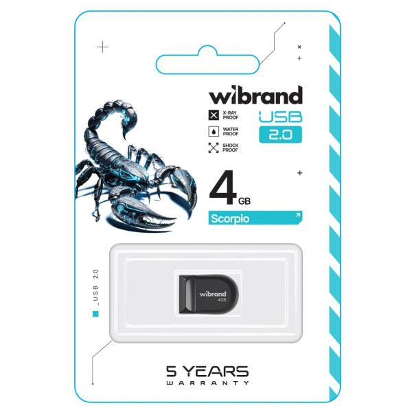 Фото - Флеш USB Wibrand USB 2.0 Scorpio 4Gb Black (WI2.0/SC4M3B)