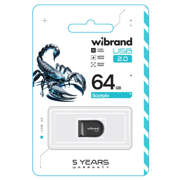 Фото - Флеш USB Wibrand USB 2.0 Scorpio 64Gb Black (WI2.0/SC64M3B)