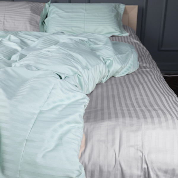 Фото - Комплект постельного белья детский MirSon Satin Stripe 30-0013 + 30-0010 Windly 110х140 (2200005246832)