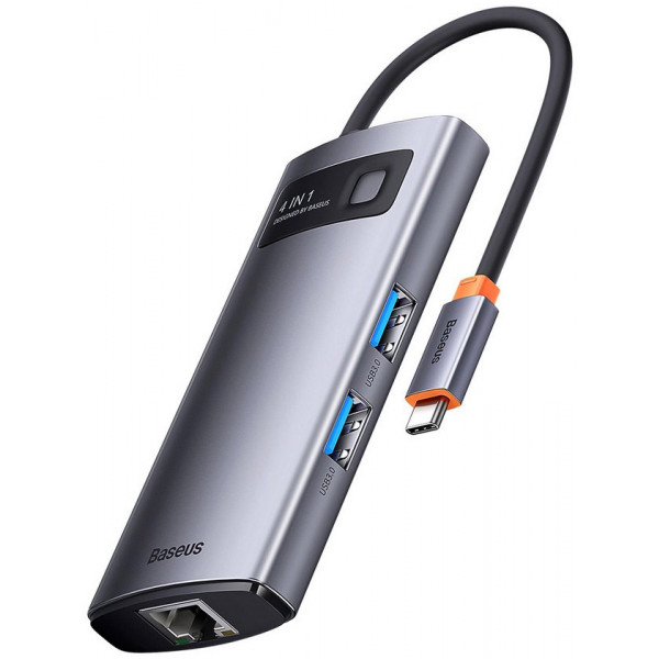 Фото - Хаб USB Baseus Metal Gleam Series 4-in-1 Type-C HUB Gray (WKWG070113)