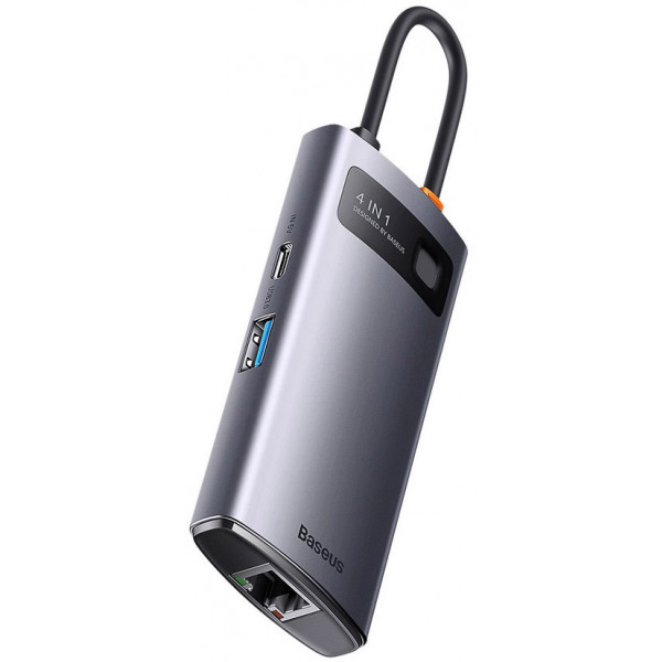 Фото - Хаб USB Baseus Metal Gleam Series 4-in-1 Type-C HUB Gray (WKWG070113)