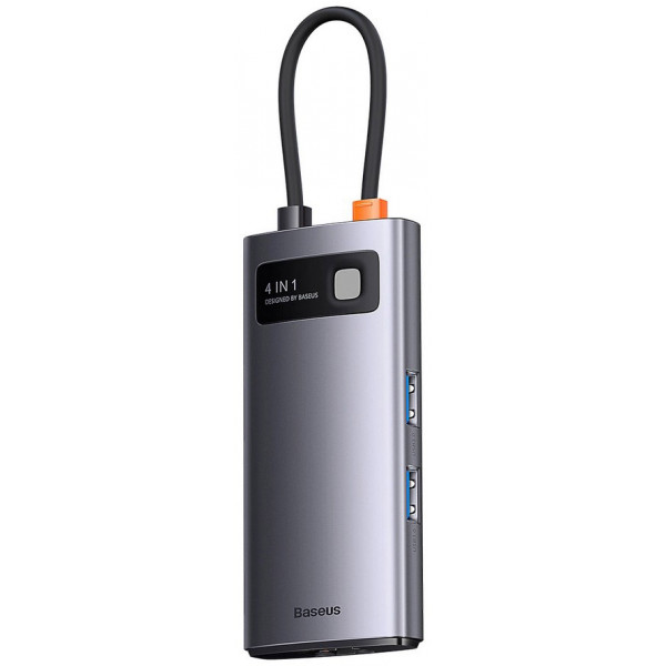 Фото - Хаб USB Baseus Metal Gleam Series 4-in-1 Type-C HUB Gray (WKWG070113)
