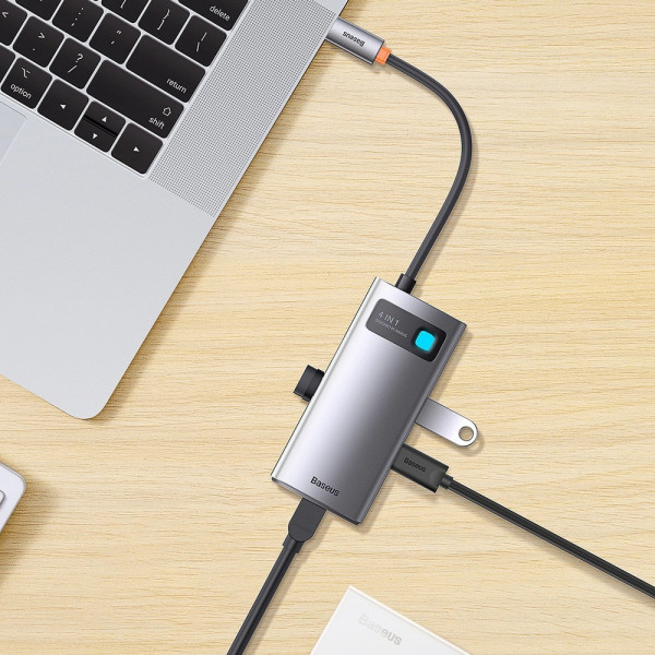 Фото - Хаб USB Baseus Metal Gleam Series 4-in-1 Type-C HUB Gray (WKWG070113)