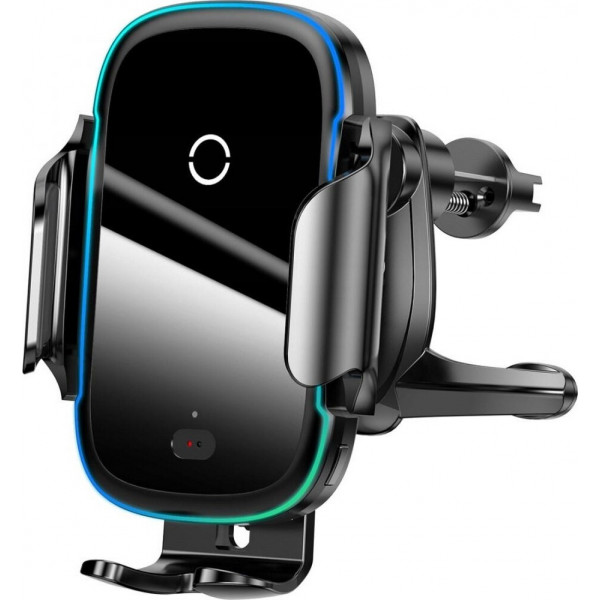 Фото - Автодержатель с беспроводной зарядкой Baseus Baseus Light Electric Holder Wireless Charger 15W Black (WXHW03-01)