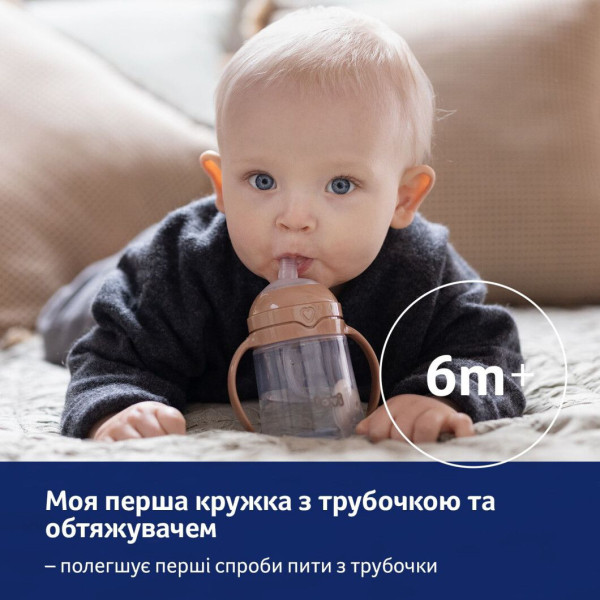 Фото - Поильник-непроливайка детский Lovi с трубочкой и утяжелителем 150 мл - коричневая (35/363)