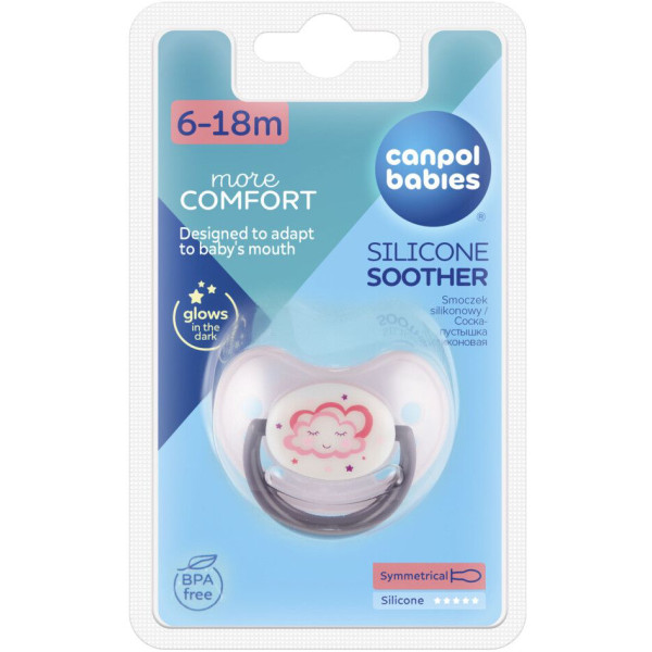 Фото - Анатомическая пустышка Canpol babies 6-18 м-цев Night dreams - розовая (22/501_pin_new)