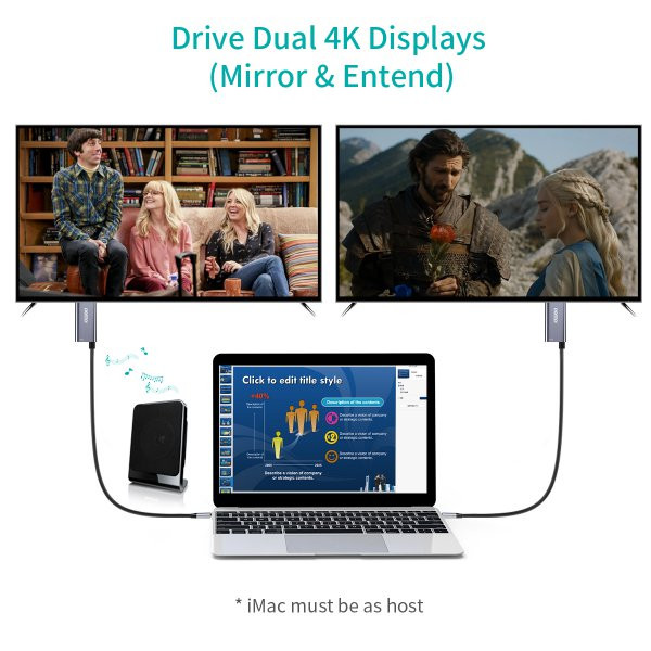 Фото - Кабель синхронизации данных Choetech USB-C на HDM 1.8m (XCH-M180GY)