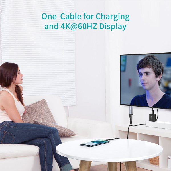 Фото - Кабель синхронизации данных Choetech USB-C на HDM 1.8m (XCH-M180GY)