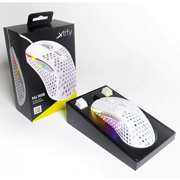 Фото - Мышь проводная игровая Xtrfy M4 RGB White (XG-M4-RGB-WHITE)